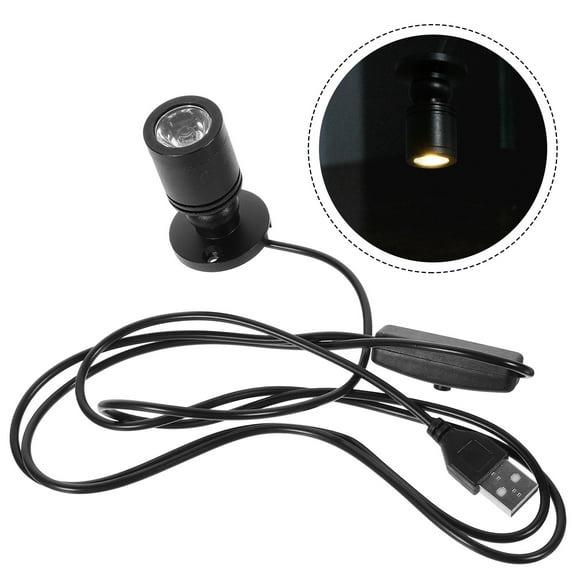 FENGGUIQU LED Small Spotlight Black for Cabinet Jewelry Display with Adjustable Angle, Bright Lighting for Home and Retail