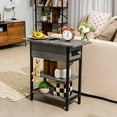 thumbnail image 5 of End Table with Charging Station, Flip Top Side Table with USB Ports and Outlets, Sofa Couch Table Bedside Table for Living Room Bedroom, Narrow Nightstand with Storage Shelves for Small Space, 5 of 7
