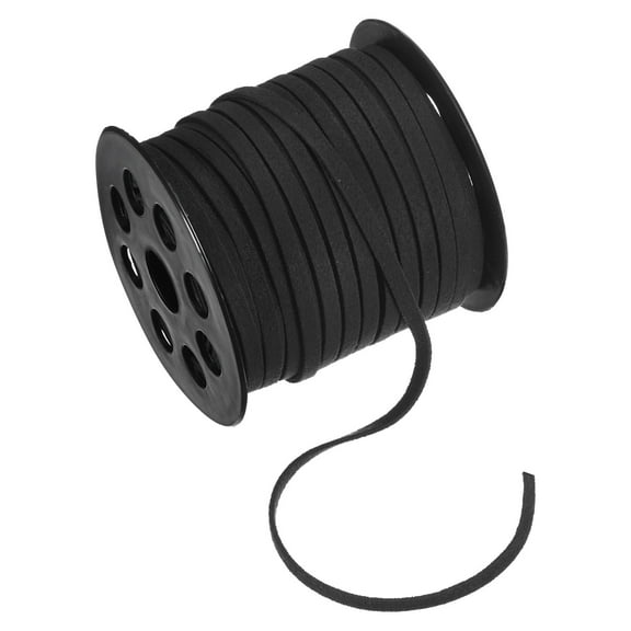 Uxcell Faux Suede Leather Cord, 50 Yards 5mm Lace for Jewelry Making and Crafts [Black]
