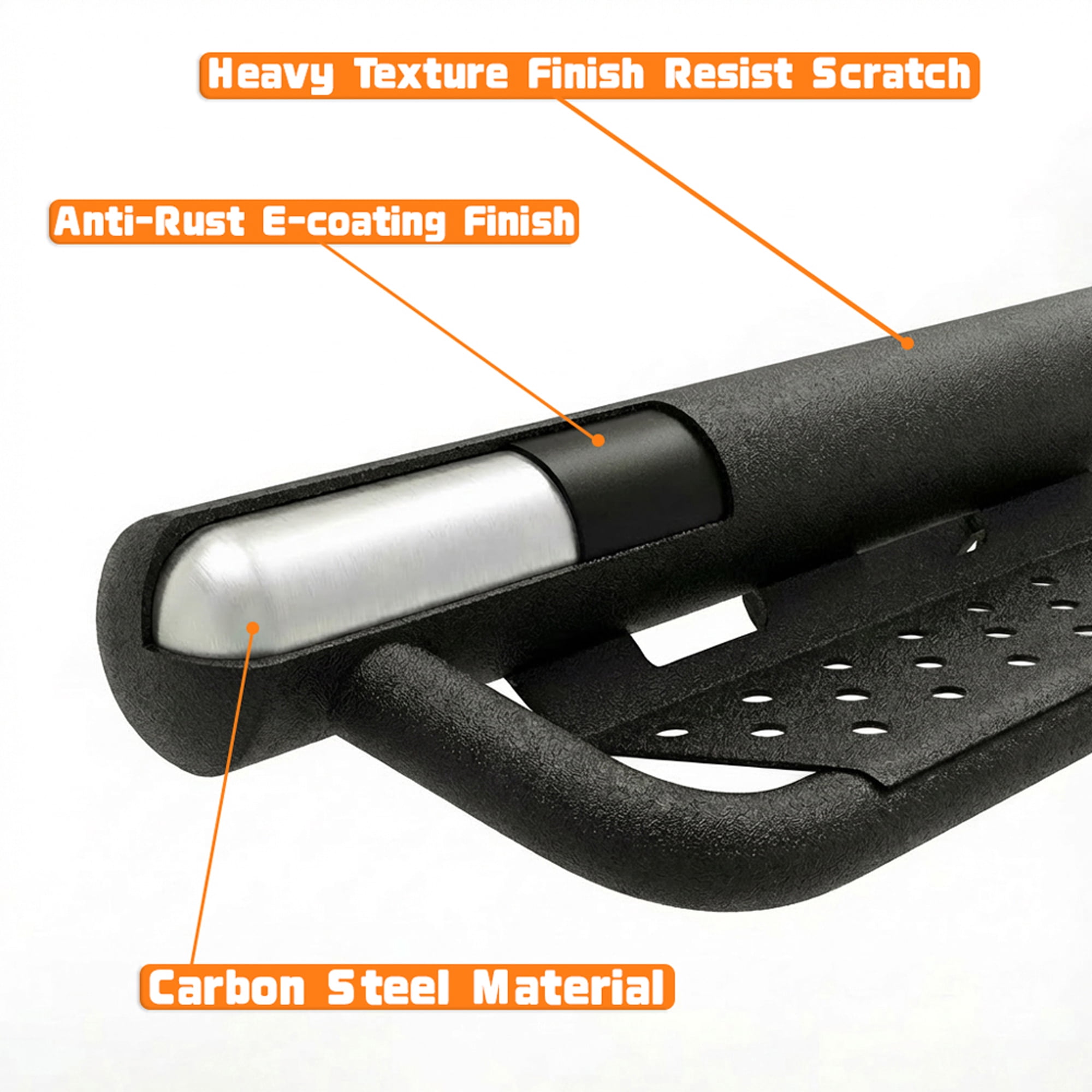 Drop Running Boards Side Steps Compatible with 2015 - 2026 Chevy Colorado & GMC Canyon Crew Cab (4 Full Size Doors),Two Stairs Design Bolt-on Side Steps Nerf Bar Black Powder Coated