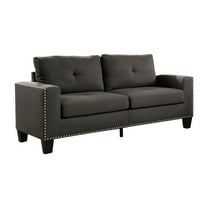 Furniture of America Zilly Modern Victorian Fabric Tufted Sofa in Gray