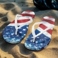 thumbnail image 4 of Uourmeti Womens USA Flag Design Flip Flops Cushion Sandals Non-Slip Rubber Sole Waterproof Beach Sandals for Woman, 4 of 7