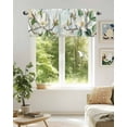 thumbnail image 5 of Watercolor Magnolia Flower Valances for Windows,Kitchen Valance Rod Pocket Short Curtain,Retro Farmhouse Floral Leaf Valance Curtain Window Valances for Bedroom Living Room 42x12in, 5 of 9