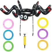 SEELOK Halloween Inflatable Spiders Ring Toss Game with 6Pcs Rings for Halloween Party Favors