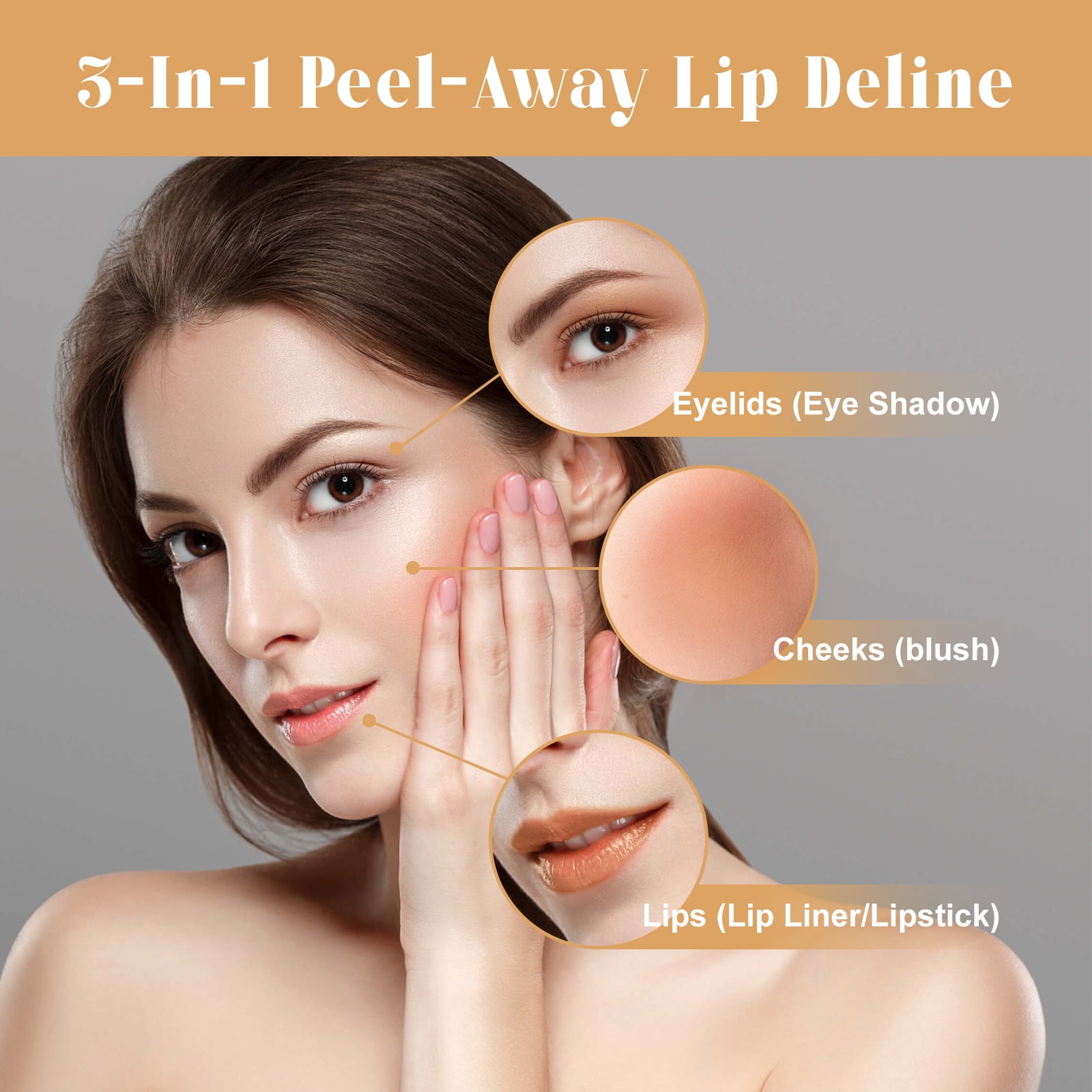Alvantor Lip Liner, Long Lasting Waterproof Peel Off Lip Stain, Highly Pigmented Color and Transfer Proof Matte Finish, Light Brown 0.17fl.oz