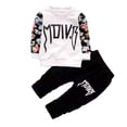 thumbnail image 2 of KYAIGUO Toddler Boys Sweatshirt and Pants 2 PCS Outfit Pretty Alphabet Print Sweatsuit Kids Clothes for infant 6m-4y, 2 of 7