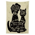 thumbnail image 3 of Ambesonne Inspirational Tablecloth Rectangular Table Cover, Cat Dog Friends, 52"x70", Black Tan, 3 of 4