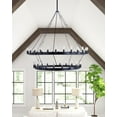 thumbnail image 3 of Aiwen 2 Tiers 48 Lights Wagon Wheel Chandelier Grand Deluxe Modern Decorative Ceiling Light Fixture, 3 of 9