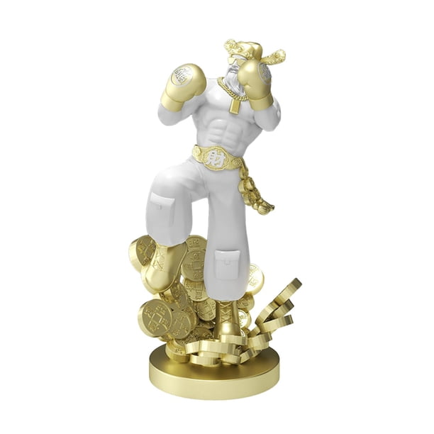 Estatua del Dios de la Riqueza, adorno de escritorio de resina para estantería, tienda, centro de mesa. Blanco L