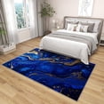 thumbnail image 4 of 3x5 Rug, Marble Door Mat Washable Non Slip Soft for Entryway, Abstract Modern Rug, Navy Blue and Gold Carpet, Marble Home Decor & Gifts, 4 of 7