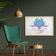 thumbnail image 2 of Turtle Wall Art with Frame, Geometry Inspired Design with Crescent Moon Stars and Circle Dashed Shapes, Printed Fabric Poster for Bathroom Living Room Dorms, 35" x 23", Multicolor, by Ambesonne, 2 of 2