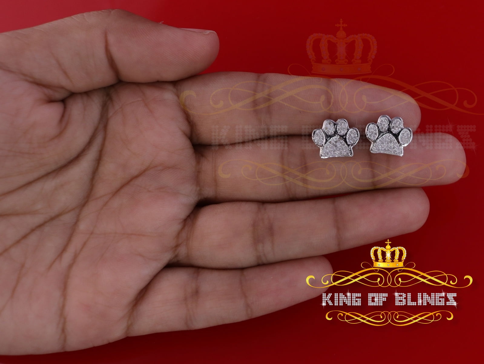 King of Bling's 925 White 0.25ct Diamond Hip Hop Men's & Women's Stud Earring Sterling Silver