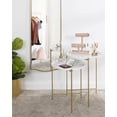 thumbnail image 2 of Kate and Laurel Ulani Table d'Appoint Moderne Gigogne, Ensemble de 2, Blanc et Or, Tables de Bout Sophistiqué et Charmant pour Rangement et Exposition, 2 of 2