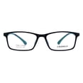 thumbnail image 2 of Mens Narrow Rectangular Thin Crushproof TR90 Plastic Light Optical Frame Black Blue, 2 of 4