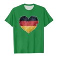 thumbnail image 3 of TAIAOJING Girls Crop Top Short Sleeve Summer T Shirt Kid Flag Of Germany Print Round Neck T Shirt Floral Fashion Trend Bottoming Shirt Tops 4-5 Years, 3 of 4