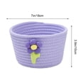 thumbnail image 3 of OANLKGI 7 in Cotton Rope Storage Basket With Cute Flower Decor Small Woven Organizer Bin Candy Holder For Halloween Thanksgiving Desktop Snack Key Makeup Home Tabletop Decor, 3 of 6