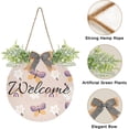 thumbnail image 2 of Rainbow Butterfly Pattern Welcome Sign for Front Door, Round Sign Hanging Welcome Sign Welcome Wreath for Farmhouse Porch Door Home Decor, 2 of 7