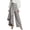 Gray, variant on Women's Elegant Asymmetrical Ruffle Wrap Front Button Detail Trousers Summer Solid High Waist Wide Leg Pants for Work office Casual Wear Pink