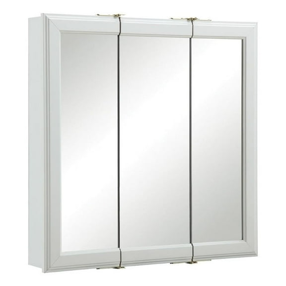 Pemberly Row Modern Classic 24-Inch Wood Medicine Cabinet in White