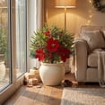 thumbnail image 2 of Uv Resistant Artificial Poinsettia Yard Stake, Realistic Christmas Floral Stake with Frosted Branches, Pine Cones and Berries, for Outdoor Garden and Indoor Tabletop Holiday Decor, 2 of 6