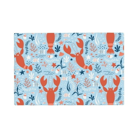 

Placemats Set of 6 Lobsters Place mats for Dining Table Indoor/Outdoor Cute Heat Resistant Washable Table Mats(18 x 12 )