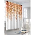 thumbnail image 5 of Orange Eucalyptus Leaves Waterproof Fabric Shower Curtain, Spring Floral Summer Botanical Shower Curtain for Bathroom Curtains Bathtubs Hotel Washable Shower Curtains with 12 Hooks Extra Long 72x96, 5 of 6