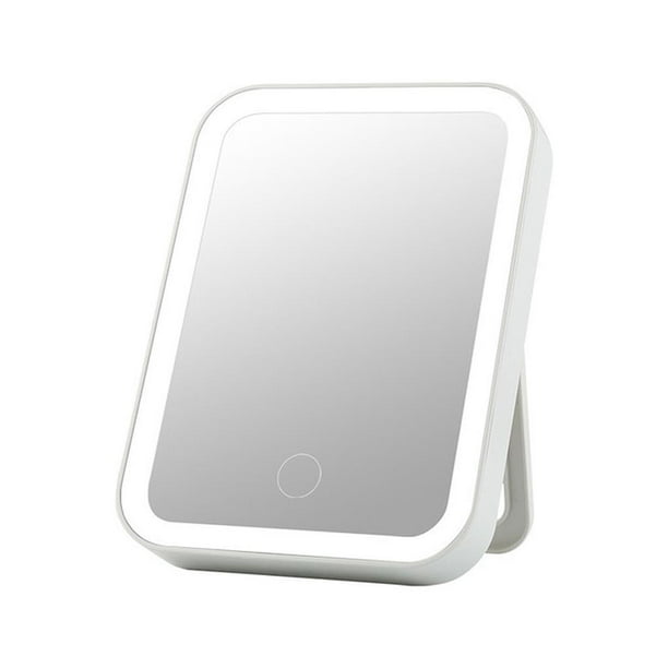 Espejo De Maquillaje Led 1200Mah Espejo Cosmético Inalámbrico Espejo De Mesa Con Luz De 3 Colores Espejo Con Soporte Ajustable 100 Lupa Espejo De Afeitar Para El Hogar Dormitorio Hotel Viajes Noticed HA027832-02