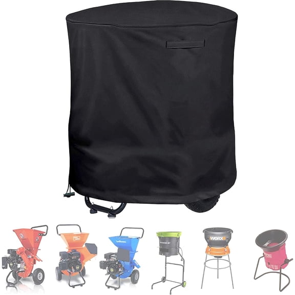 Black Waterproof Heavy-Duty Wood Chipper Shredder Cover - Fits Leaf Mulcher(XX)