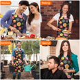 thumbnail image 4 of Pioneer Flower Floral Print Pattern Apron for Women and Men, Cotton Linen Waterproof with Pockets, Adjustable, 33x27 Inch for Kitchen, Gardening, BBQ, Salon, 4 of 6