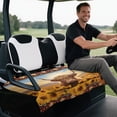 thumbnail image 4 of Uorisanigo Aztec Golf Cart Seat Cover with 4 Pockets Sunflower Highland Cow Golf Cart Seat Towel Blanket Fits for EZGO, Club Car, Yamaha Front Seat Protector, Easy to Install & Clean, 4 of 7