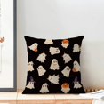 thumbnail image 3 of Halloween Pillow Covers 16x16 Inch Set of 2, Happy Halloween Funny Ghost Pumpkin Decorative Throw Pillowcase Black and White Ghost Cushion Cover for Sofa Couch Living Room Bed Decor, 3 of 6