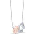 thumbnail image 3 of AFFY 1/10 Ct Diamond Mom Elephant Womens Pendant Necklace 14k White Gold Over 925, 3 of 7