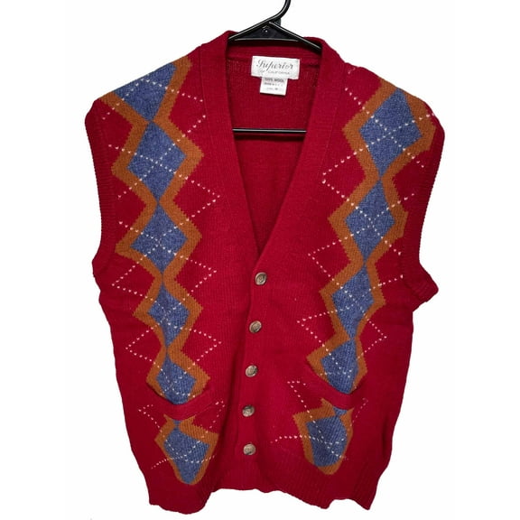 Superior Casual Wool V-Neck Sweater Vest, 1 Regular