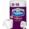 thumbnail image 1 of Royale Velour Toilet Paper, 8 Equal 16 Rolls, 142 Bathroom Tissues per roll, 1 of 5