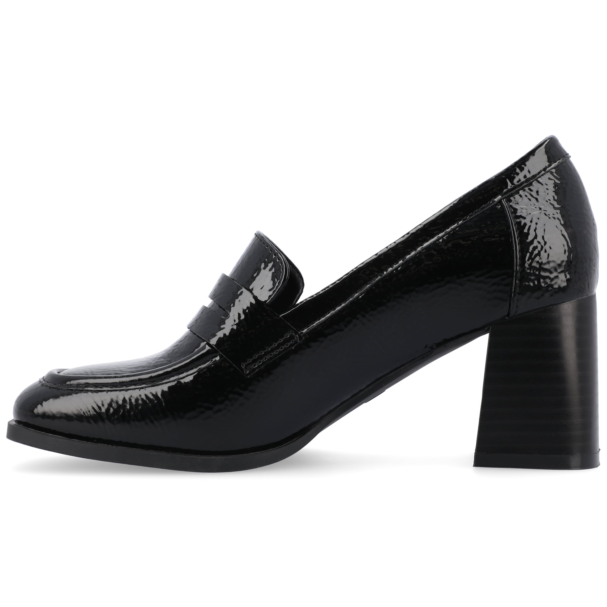Journee Womens Malleah Loafer Style Stacked Heel Pumps, Widths Available