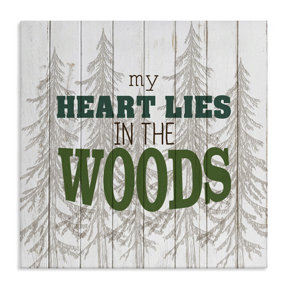 Stupell Industries Farmhouse Heart Lies in Woods Quote Canvas Art, 17 x 17, by Kim Allen