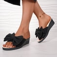thumbnail image 7 of UTTOASFAY Women's Wedge Sandals,Bow Open Toe Fish Mouth Slippers,Mid Heel Casual Summer Shoes,Soft Sole Outdoor Slip-On Footwear, 7 of 7