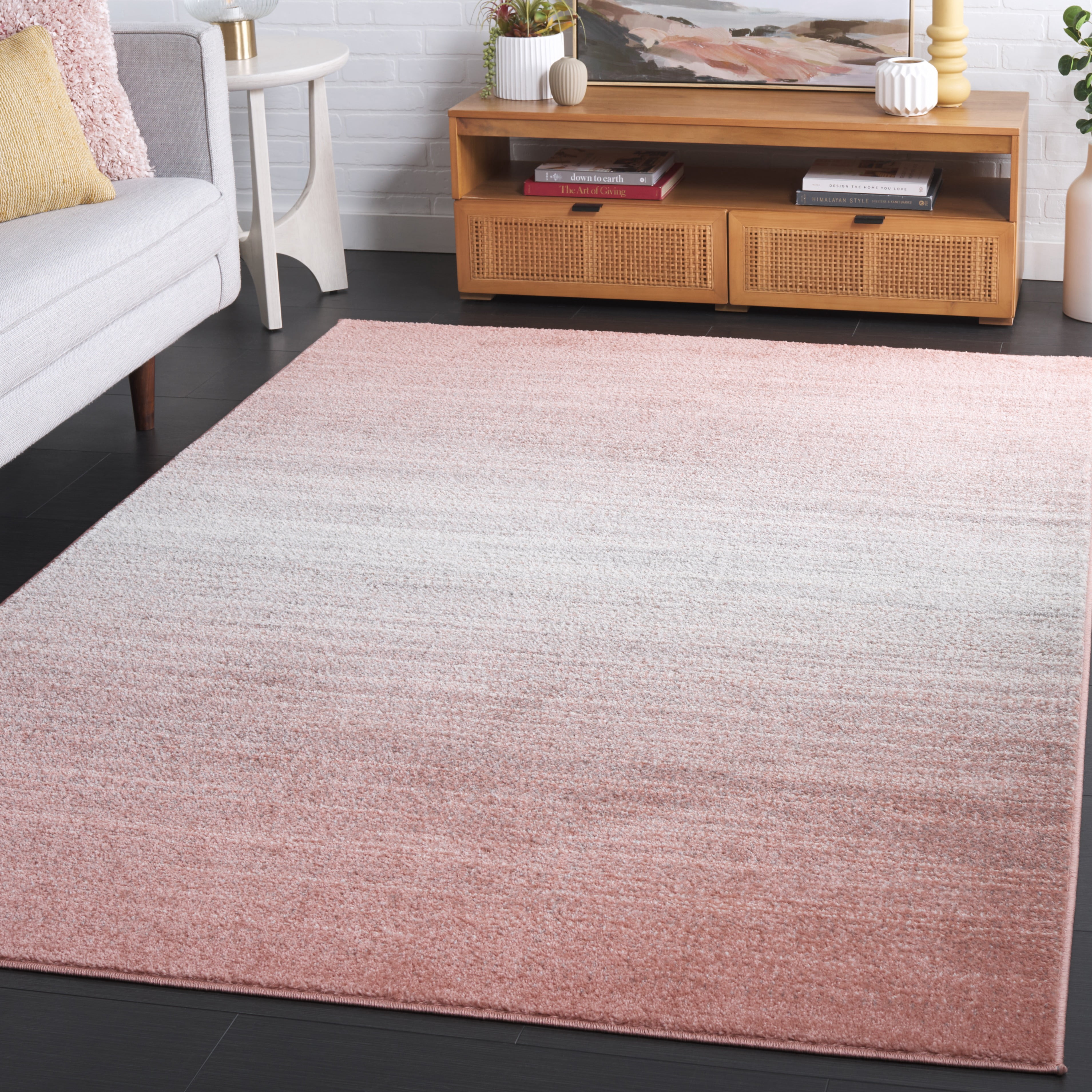 SAFAVIEH Adirondack Cleves Abstract Area Rug, Blush/Grey, 5'1" x 7'6"