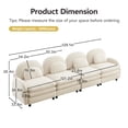 thumbnail image 2 of Miekor Furniture Teddy Fabric Soft Cloud-like 4-Seat Sofa,Curved Backrest and Armrest with Curved Lumbar Pillows, Modular 4 Seater Couch with Supportive Double-layer cushion, Beige White No.4022, 2 of 8