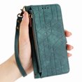 thumbnail image 3 of Nalacover Case for Samsung A32 5G, with RFID Blocking Card Slot Holder, Magnetic Flip Folio Purse Case, PU Leather Zipper Handbag with Detachable Lanyard Strap for Samsung Galaxy A32 5G, Green, 3 of 12