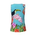 thumbnail image 5 of Fotbe Tropical Jungle Flamingo Womens Loose Fit Casual Flowy Slim-Fit Tank Tops Athletic Round Neck Trendy Sleeveless Summer Tops for Gym and Yoga-Medium, 5 of 9