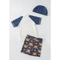 thumbnail image 4 of Styles I Love Kid Boys Hello Ocean & Crab Short Sleeve Rash Guard Set and Hat 3pcs White Swimsuit Beach Bathing Suit (4T), 4 of 7