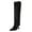 Black, variant on Women Western Crystal Studs High Heel Cowboy Boots Pull On Pointy Close Toe Knee High Boots Holiday Trip Shoes Size 9 Black