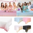 thumbnail image 3 of Rose Gold and Gold Tablecloths for Party,54 X 108 inch Gold Dot Confetti Disposable Rectangular Table Cover for Birthday Wedding Valentines Outdoor BBQ Picnic, 3 of 6