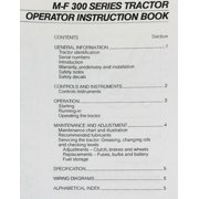 Massey Ferguson 300 Series Tractors Owners Operators Manual Instruction Book