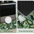 thumbnail image 3 of Black Green Botanical Kitchen Rugs and Mats Set of 2, Plant Leaf Floral Spring Summer Farmhouse Non-Skid Washable for Kitchen Floor Sink Mats Decor and Accessories 17"x30"+17"x47", 3 of 6