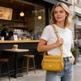 thumbnail image 2 of Large Capacity Women's Crossbody Bag - Stylish Multi Pocket Shoulder Bag for Commuters, Lightweight Oxford Fabric, Adjustable Strap, Ideal for Travel, Shopping, and Daily Use Yellow, 2 of 6