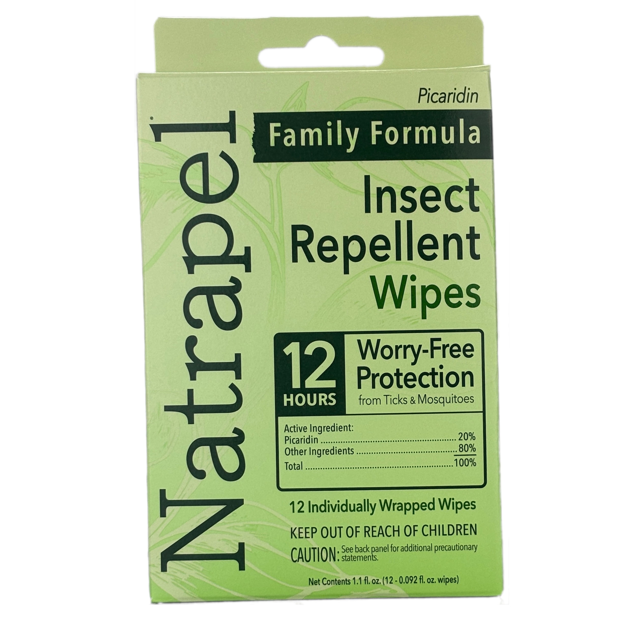 Natrapel Tick & Insect Repellent 12-Hour Wipes, 12 Count