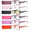 6-Pack Spring Hinges Colorful Patterned Reading Glasses Women Include Computer Readers +0.5