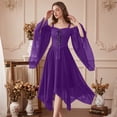 thumbnail image 6 of UDAUDU Women Witch Dress Halloween Dresses Woman Renaissance Medieval Vampire Butterfly Sleeve 2026 Halloween Costumes Mesh Gothic Outfit Purple S, 6 of 8